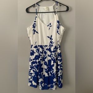 Blue and white floral dress